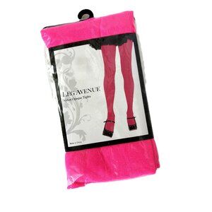 Leg Avenue #7300 Bright Pink Fashion Opaque Tights NWT NOS